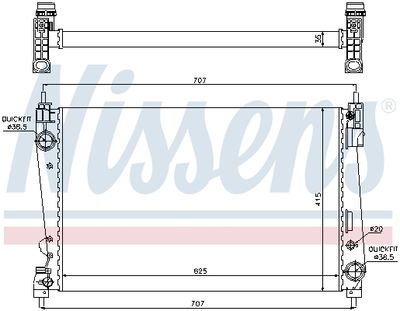 Радиатор системы охлаждения NISSENS 61916