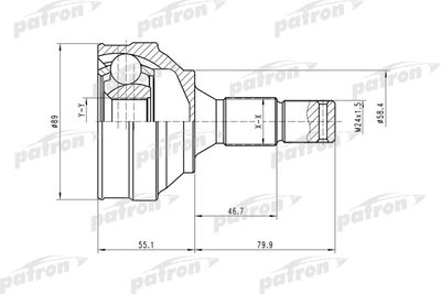 ШРУС наружный комплект PATRON PCV1446