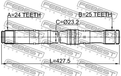 Полуось левая FEBEST 0112ZNR10LH
