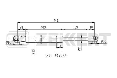 Пружина газовая багажника Zekkert GF2296