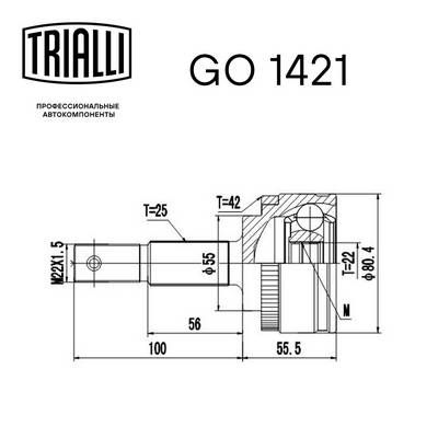 ШРУС наружный TRIALLI GO1421