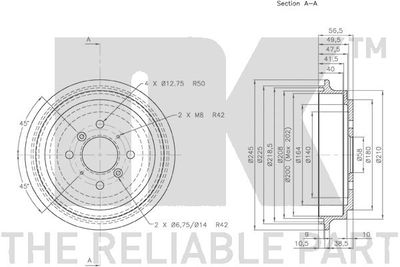 Барабан тормозной NK 255204