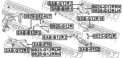 Болт с эксцентриком ремкомплект FEBEST 0829002KIT