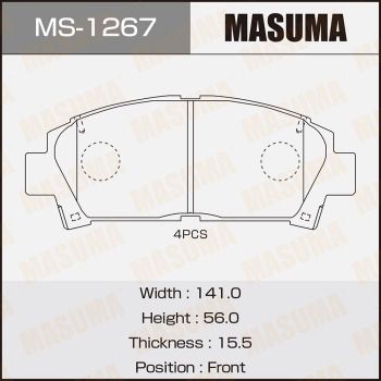 Колодки тормозные дисковые Masuma MS1267