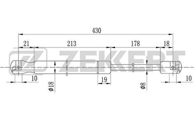 Пружина газовая багажника Zekkert GF1344
