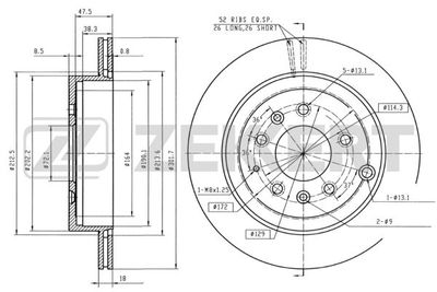 Диск тормозной задний Zekkert BS5437