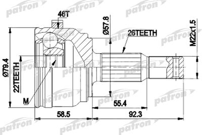 ШРУС наружный комплект PATRON PCV9117A
