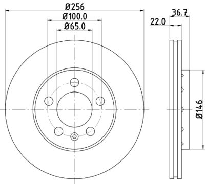 Диск тормозной передний HELLA 8DD355105361