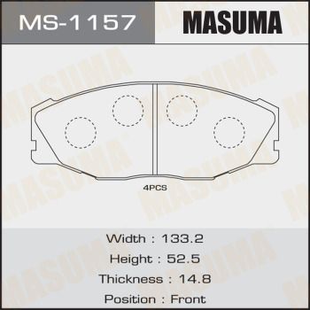 Колодки тормозные дисковые Masuma MS1157