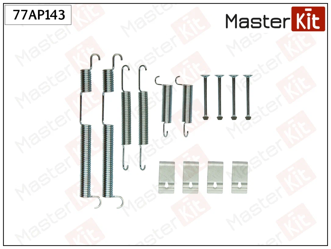Комплект монтажный тормозных колодок MASTERKIT 77AP143