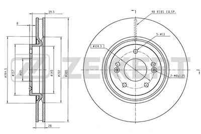 Диск тормозной передний Zekkert BS5834