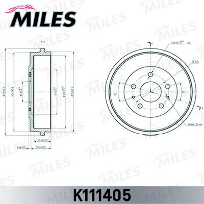 Барабан тормозной Miles K111405
