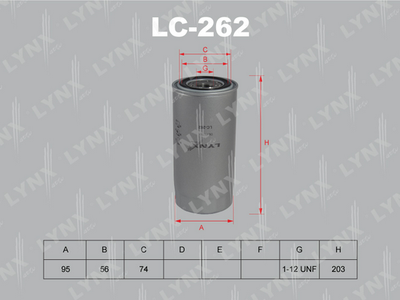 Фильтр масляный LYNXauto LC262