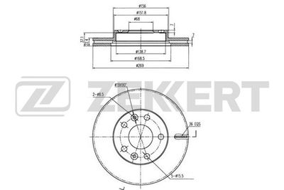 Диск тормозной передний Zekkert BS5594