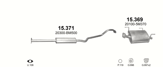 Глушитель задняя часть POLMOSTROW 15369