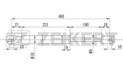 Пружина газовая капота Zekkert GF1409