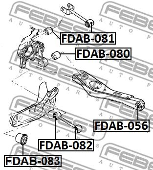 Сайлентблок рычага подвески задней FEBEST FDAB082