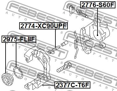Скоба переднего тормозного суппорта FEBEST 2377CT6F