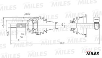 Привод в сборе левый Miles GC01106