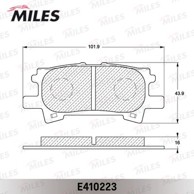 Колодки тормозные задние Miles E410223