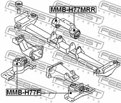 Сайлентблок передней подушки двигателя гидравлический FEBEST MMBH77F