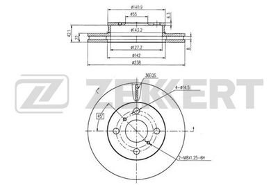 Диск тормозной передний Zekkert BS5344