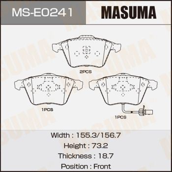 Колодки тормозные дисковые передние Masuma MSE0241