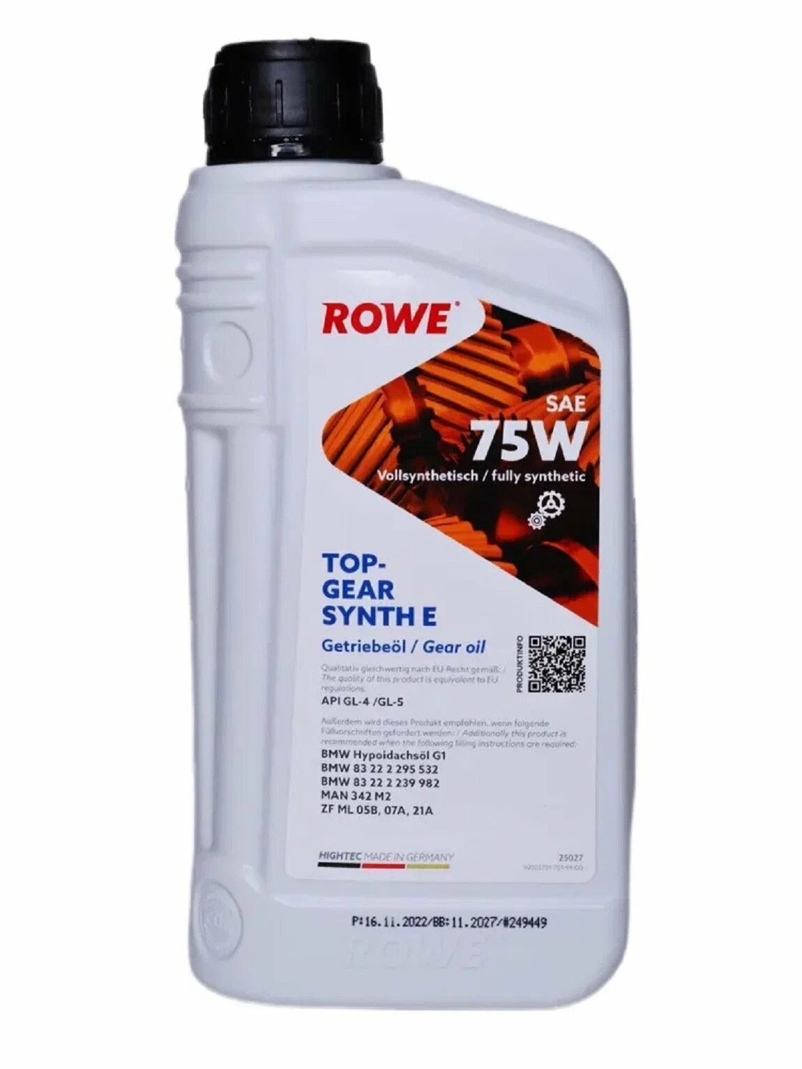 Масло трансмиссионное синтетическое ROWE 25004001099