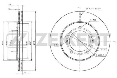 Диск тормозной передний Zekkert BS5496