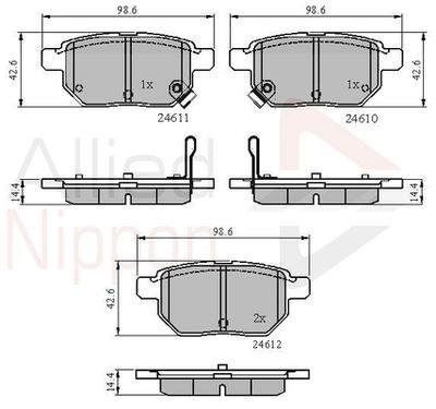 Колодки тормозные дисковые задние ALLIED NIPPON ADB31579