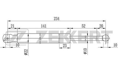Пружина газовая капота Zekkert GF1589