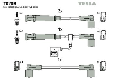 Провода зажигания TESLA T028B