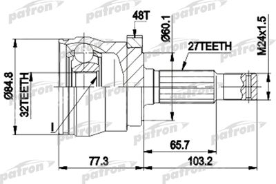 ШРУС наружный комплект PATRON PCV9102