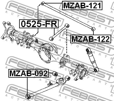 Сайлентблок рычага задней подвески FEBEST MZAB092