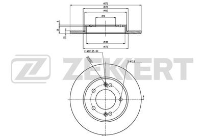 Диск тормозной задний Zekkert BS6436
