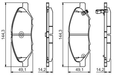 Колодки тормозные передние с антискрипной пластиной MK KASHIYAMA D1250MH