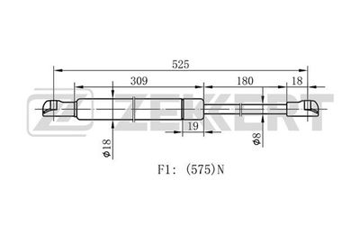 Пружина газовая багажника Zekkert GF1795