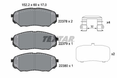 Колодки тормозные дисковые передние с противошумной пластиной TEXTAR 2237801