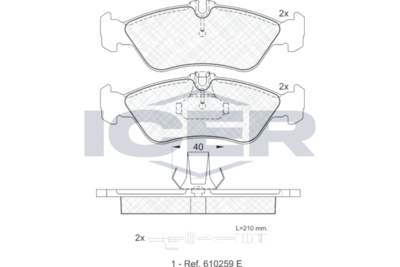 Колодки тормозные дисковые ICER 141103