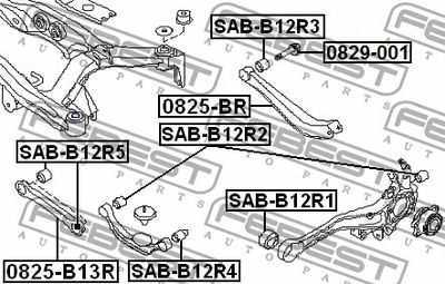 Сайлентблок цапфы задней FEBEST SABB12R2