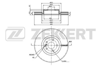 Диск тормозной передний Zekkert BS6257