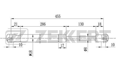Пружина газовая багажника Zekkert GF1093