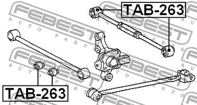 Сайлентблок задней поперечной тяги FEBEST TAB263