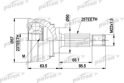 ШРУС наружный комплект PATRON PCV1048