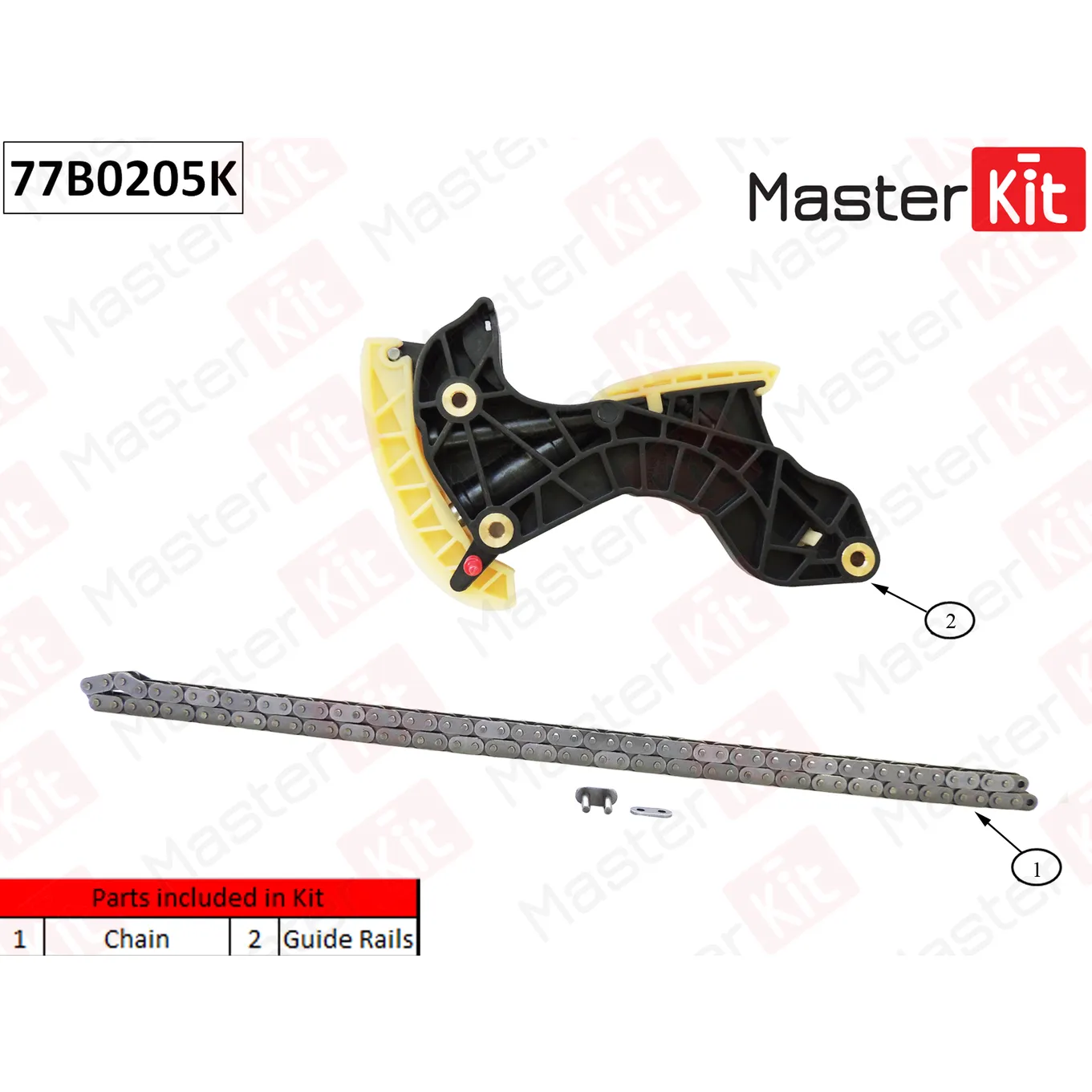 Комплект цепи ГРМ промежуточного вала MASTERKIT 77B0205K