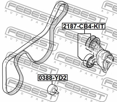Ролик натяжной комплект FEBEST 2187CB4KIT