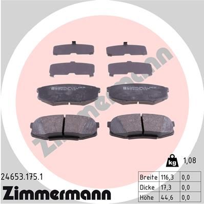 Колодки тормозные дисковые ZIMMERMANN 246531751