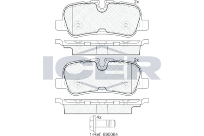 Колодки тормозные задние ICER 181946