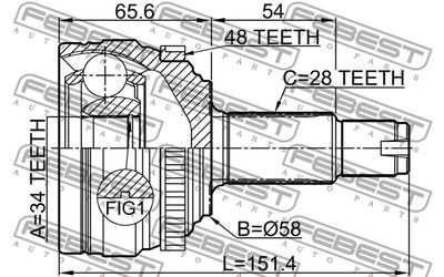 ШРУС наружный FEBEST 1410KORA48