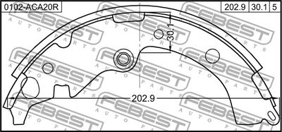 Колодки тормозные задние барабанные FEBEST 0102ACA20R